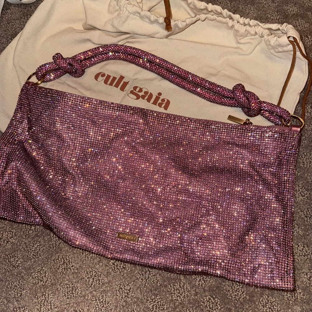 Cult Gaia Shimmering Pink Shoulder Bag